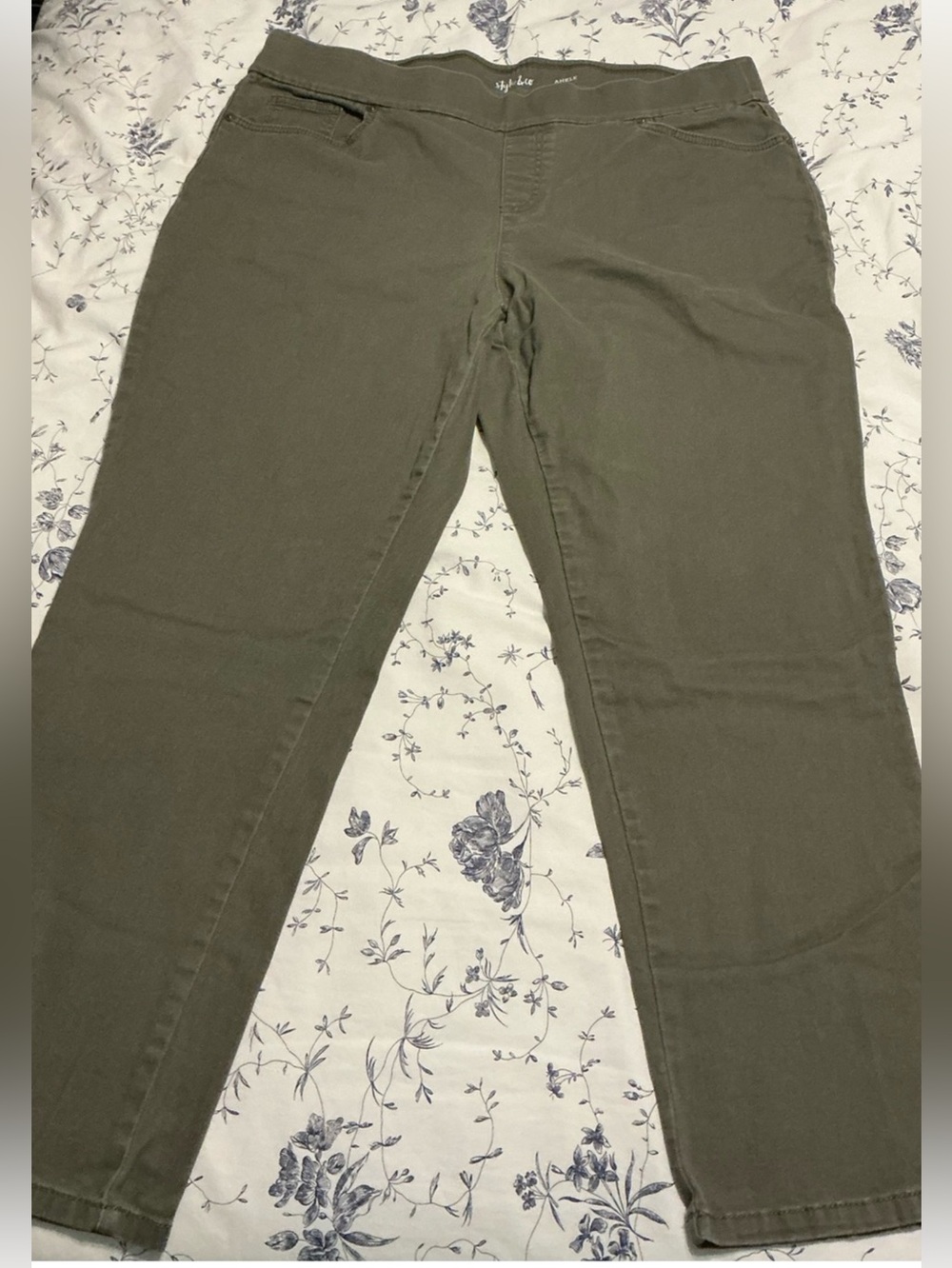 Style & Co. Olive Straight-Leg Pull-On Stretchy Women’s Ankle Pants XL